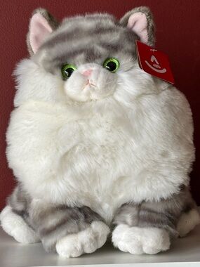 AURORA CHARMING FAT CATS DUMPLING TABBY GREY/WHITE 9.5" NWT